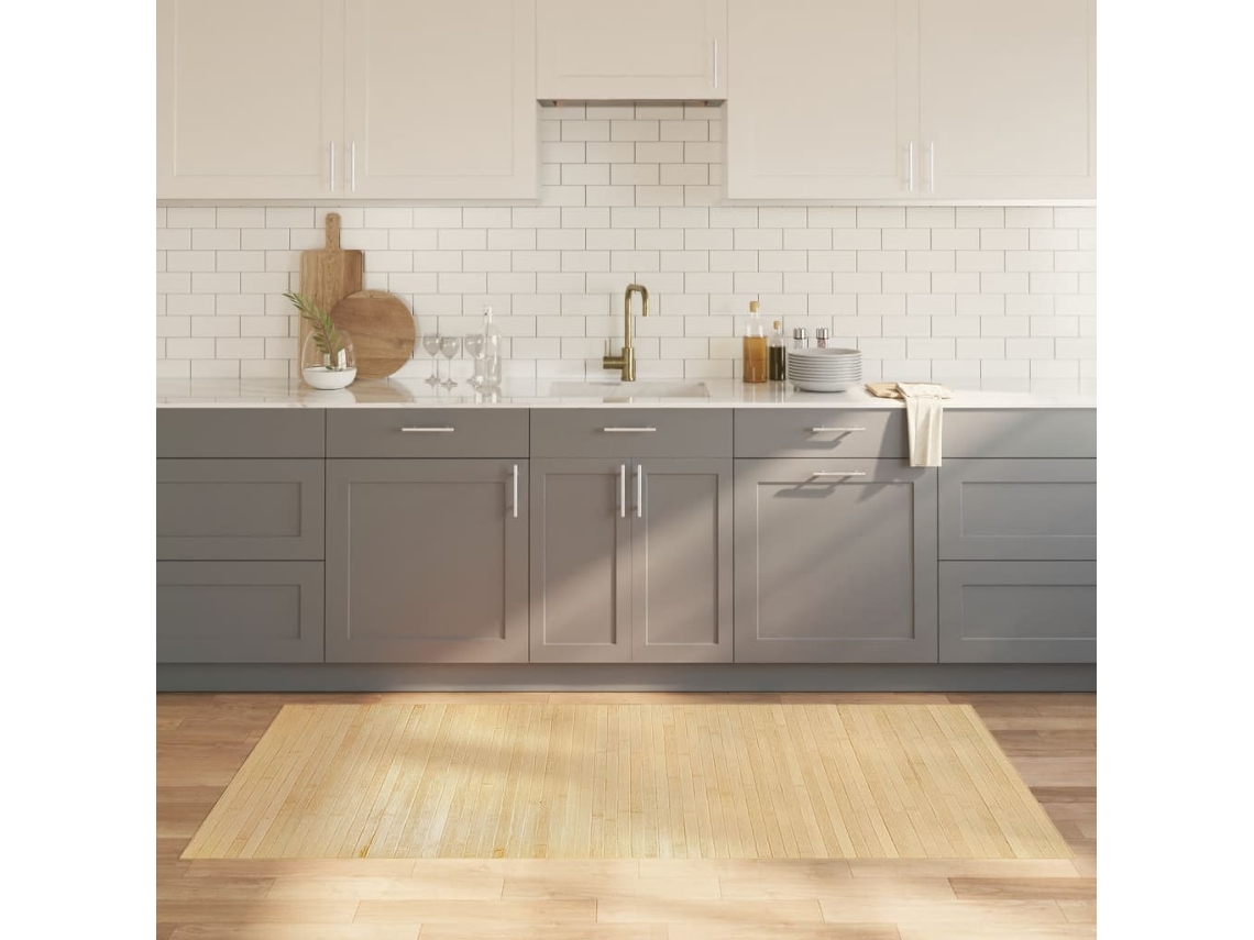 Vidaxl Tapete Retangular 100x200 Cm Bambu Cor Natural Clara