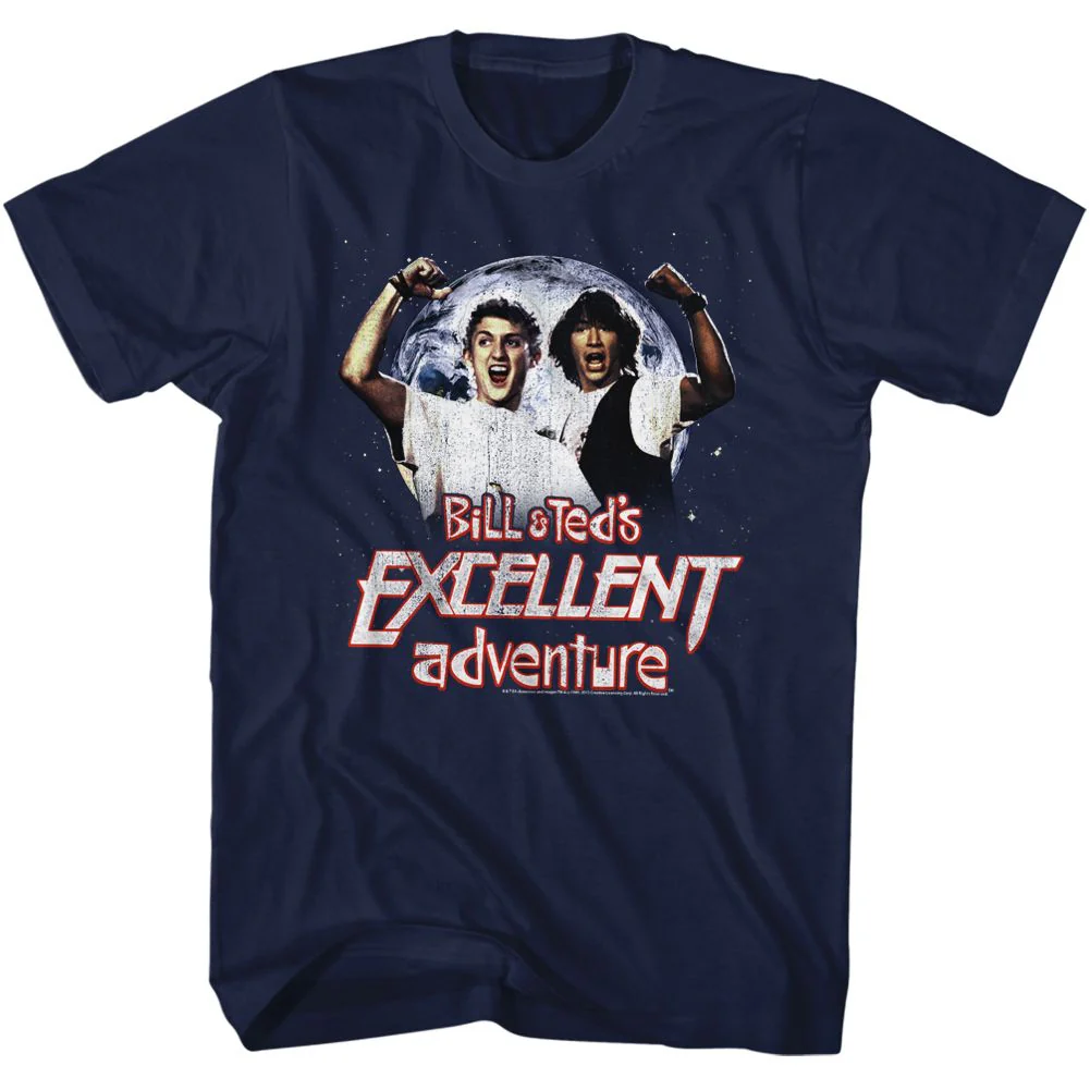 Unisex Adult T-shirt Rockinstone Bill And Ted Excellent Navy Sizexxl