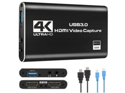 Placa de captura de vídeo Yizhood USB 3.0 preta