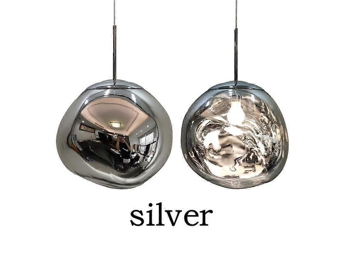 Lâmpada Suspensão Led Lava Prata Diam 20cm S/MARCA para Sala e Quarto
