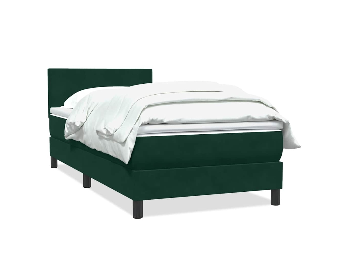 Cama com Molas/colchão Verde escuro 80x220 Cm Veludo MAISON EXCLUSIVE