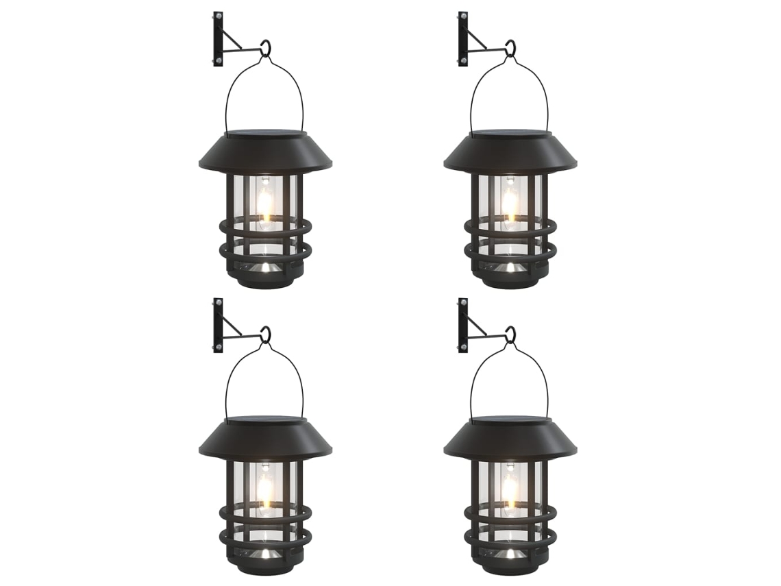 Solar Outdoor Wall Lantern, Solar Outdoor Wall Lanterns Vidaxl Preto Plástico (n/a)