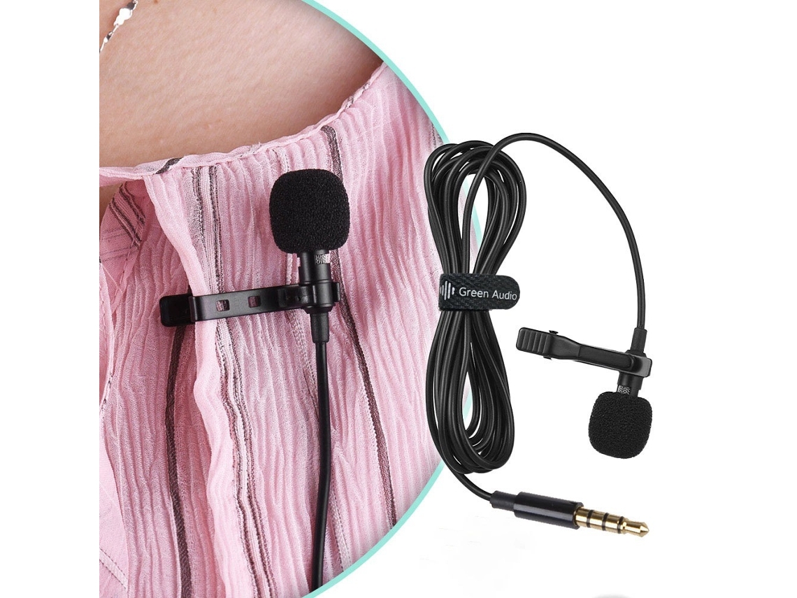 2026 micrófono Lavalier Clip on para Iphone, 3.5mm Condensador com Saída para Fones de Ouvido, para Câmera e Móvel