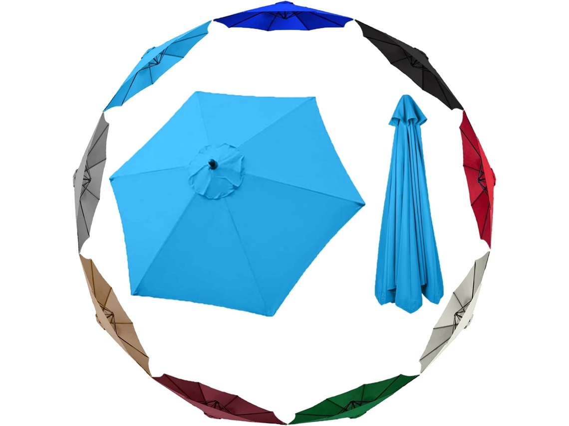 Guarda-sol De Em Poliéster Azul Para Jardim Com Proteção Uv Impermeável