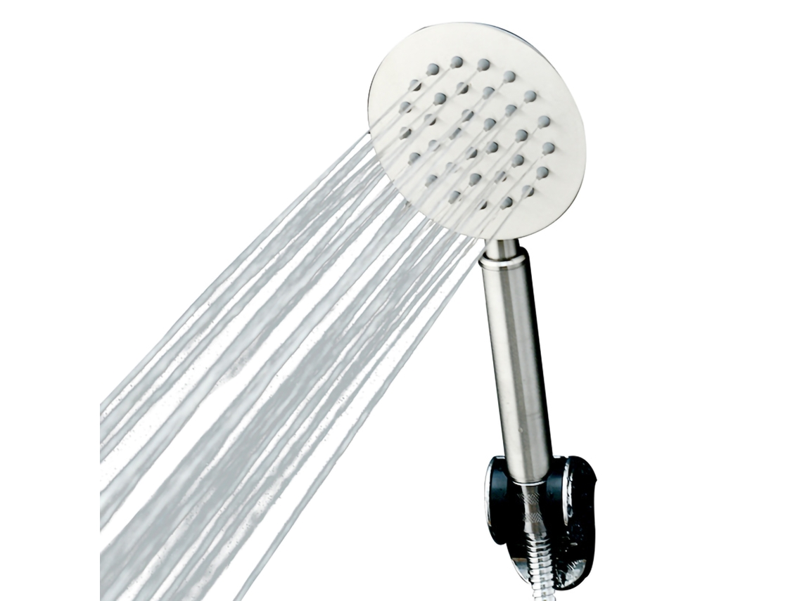 Cabeça De Chuveiro Mão Aço Inox 10cm Pressão Alta G1/2