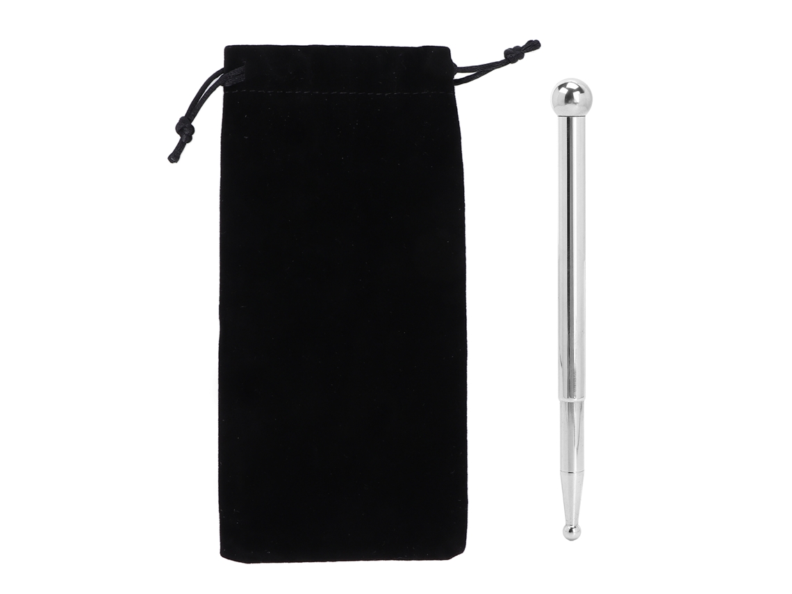 Caneta de massagem manual de acupuntura em aço inoxidável para tecidos profundos, alivia dores musculares e de cabeça.