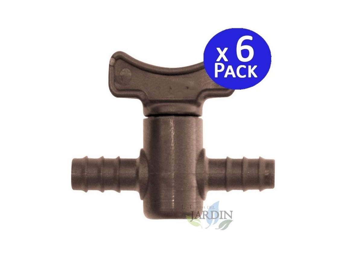 Llave de paso goteo 7mm (Pack 6) SUINGA