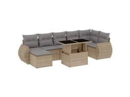 Garden Sofa Set, Garden Sofa Sets Vidaxl Bege Rattan / Vime (n/a)