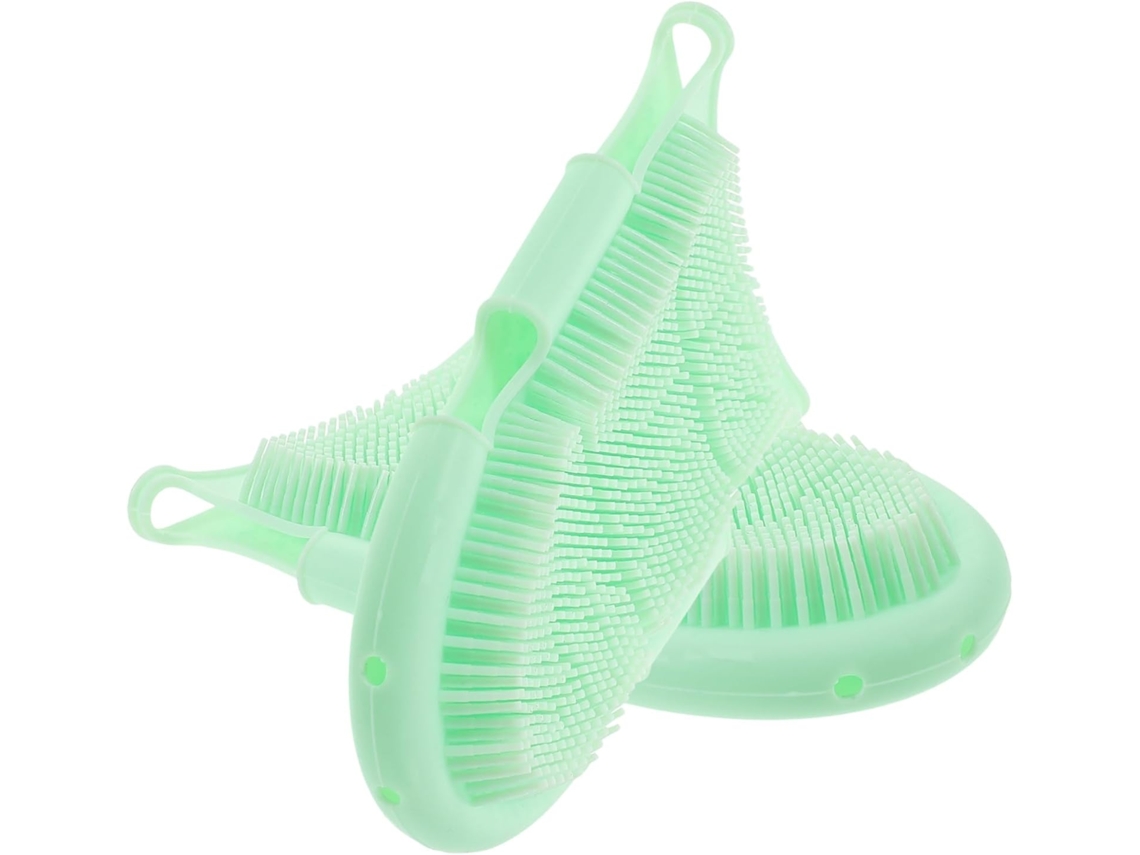 Escova De Banho Silicone Dupla Face Para Esfoliação E Massagem Corporal, Leve E Portátil, Pacote Com 2 Unidades, Ideal