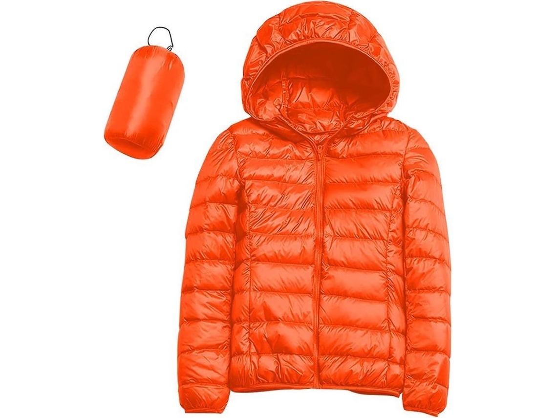 Fasst jaqueta Leve Acolchoada com Capuz Mulher, Compacta, Resistente ao Vento, com Saco de Armazenamento | S/MARCA