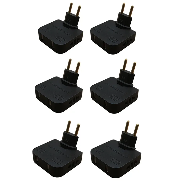 Extensão Elétrica 4 Em 1 Com Plugue Europeu, Giratória Em 180°, Adaptador Elétrico Com Várias Tomadas, Mini Adaptador Fino Para Carregamento Sem Fio