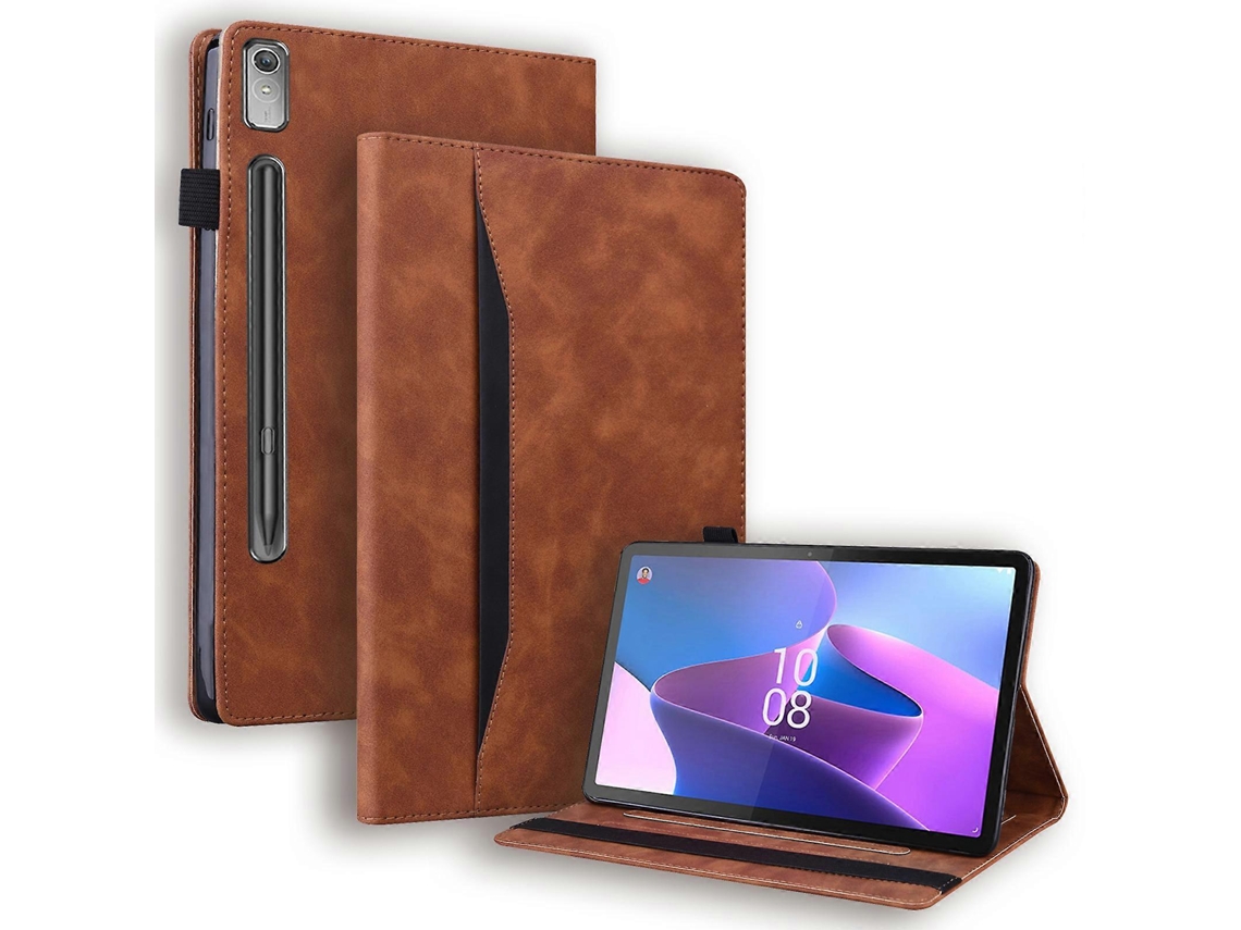 Capa Tipo Carteira Executiva Com Suporte Para Tablet Lenovo Pad Pro 2022/ Tab P11 Gen 2, Em Couro Pu Elástico E Porta Caneta. Tuotuo