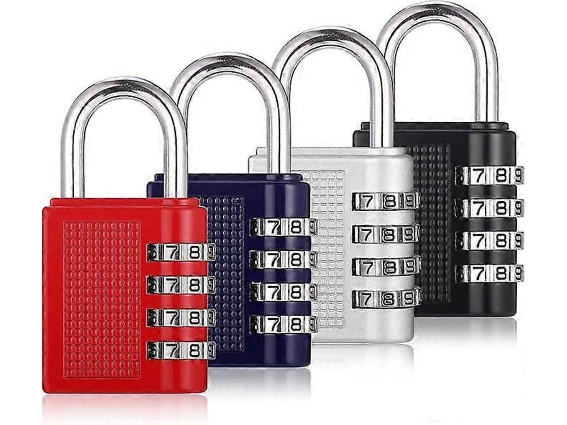 Conjunto De 4 Cadeados Com Código, À Prova De Água, Em Metal, Para Armários, Ginásio