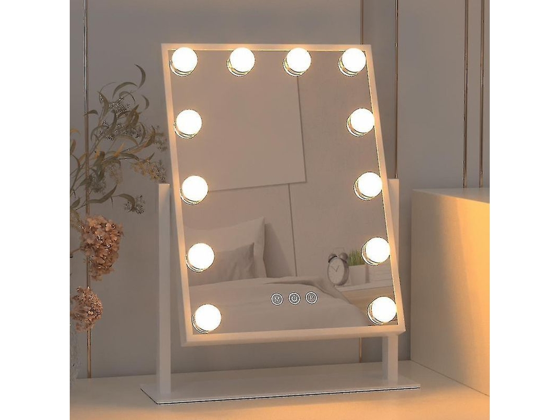 Espelho de Maquiagem Hollywood 52x42cm com 12 Lâmpadas Led Newway (sem Espelhos)