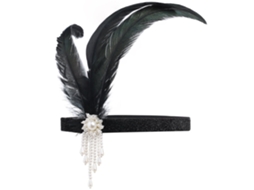 Diadema Con Medallón De Hojas Y Perlas, Estilo Art Déco De Los Años 20, Inspirada En El Gran Gatsby, Color Blanco