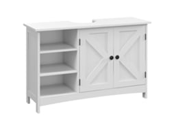 Móvel Para Banheiro, Estilo Clássico, 2 Portas, Prateleiras Ajustáveis, 90 X 30 X 60 Cm, Branco