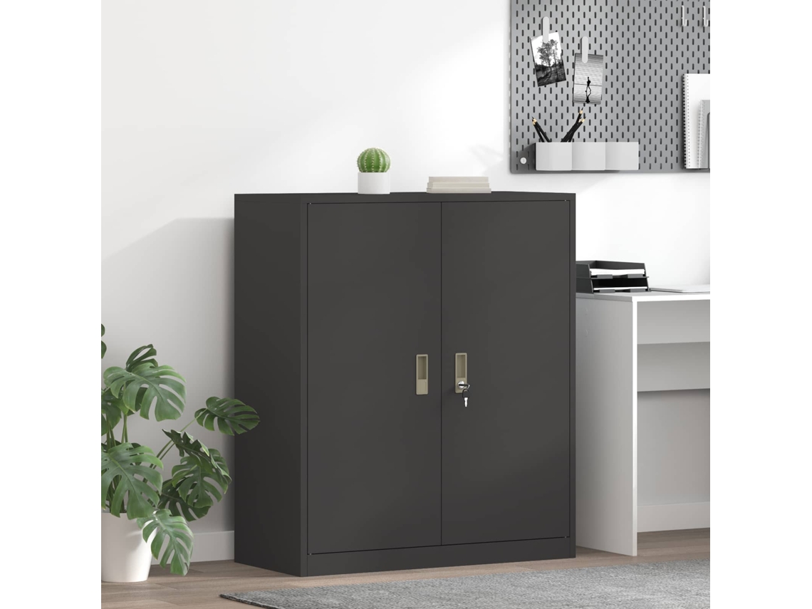 Vidaxl Armário De Arrumação Preto 90 X 40 X 105 Cm Aço