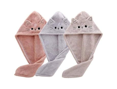 Pacote Com 3 Toalhas Para Secar Pelos De Gato, Toalha De Microfibra Para Pelos, Turbante Superabsorvente De Secagem Rápida
