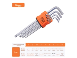 Chave Hexagonal Tipo L MDUG de 12 mm em aço