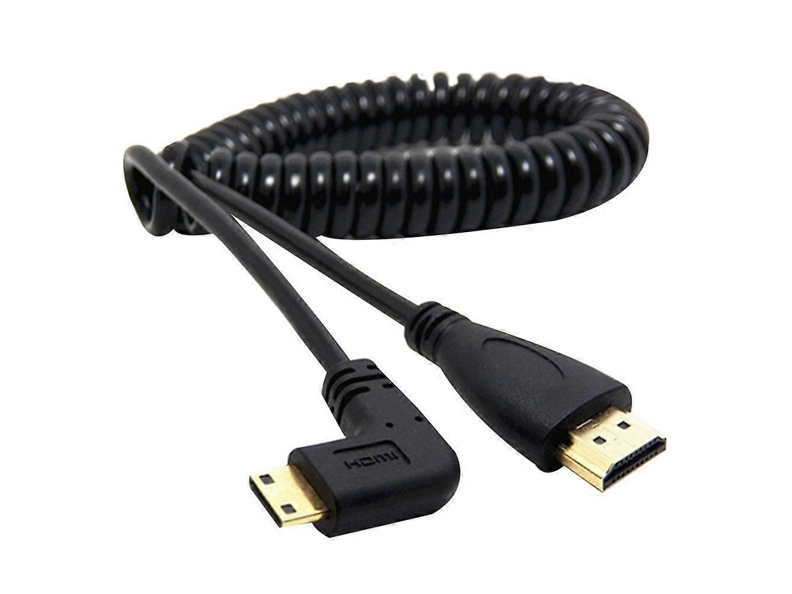 Cabo Adaptador de Ângulo Reto 90 Graus Compatível com Mini Hdmi para Macho Câmeras Slr e Pcs AQUAFORGE (preto)