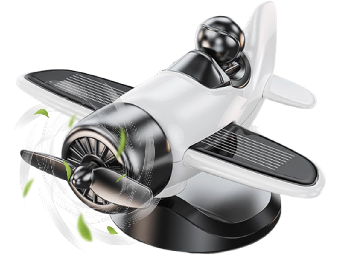 Decoração De Carro Em Forma De Avião Movido A Energia Solar, Modelo De Aeronave Giratório