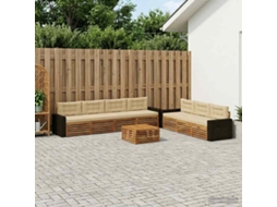 Vidaxl Conjunto De Sofás Para Exterior 8 Unid. Natural E Bege