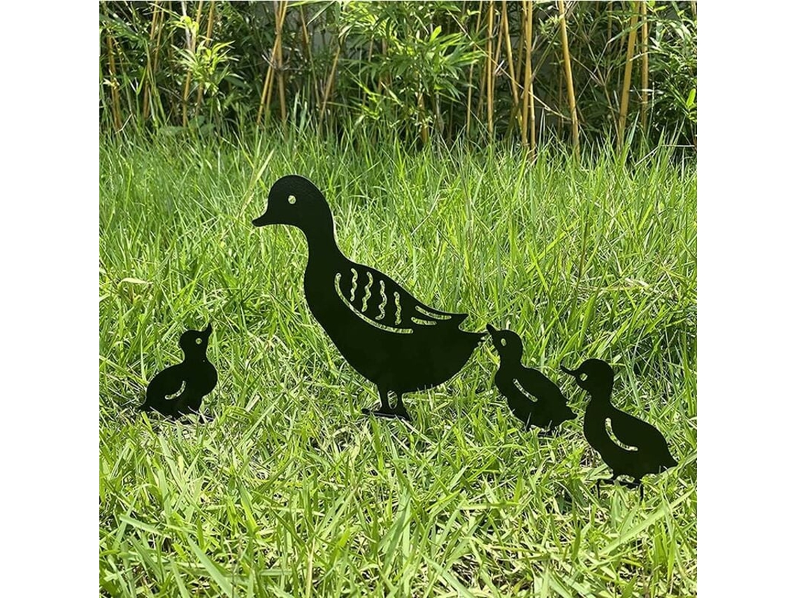 KOFIHETY Peças Silhueta De Animais Para Jardim, Decoração De Jardim Vazada, Estátuas De Pato Metálicas Para Pátio, Gramado E Decoração Externa