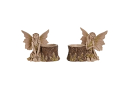 Figura Decorativa HOME ESPRIT Castanho Fada 18 X 10 X 15 Cm 2 Unidades
