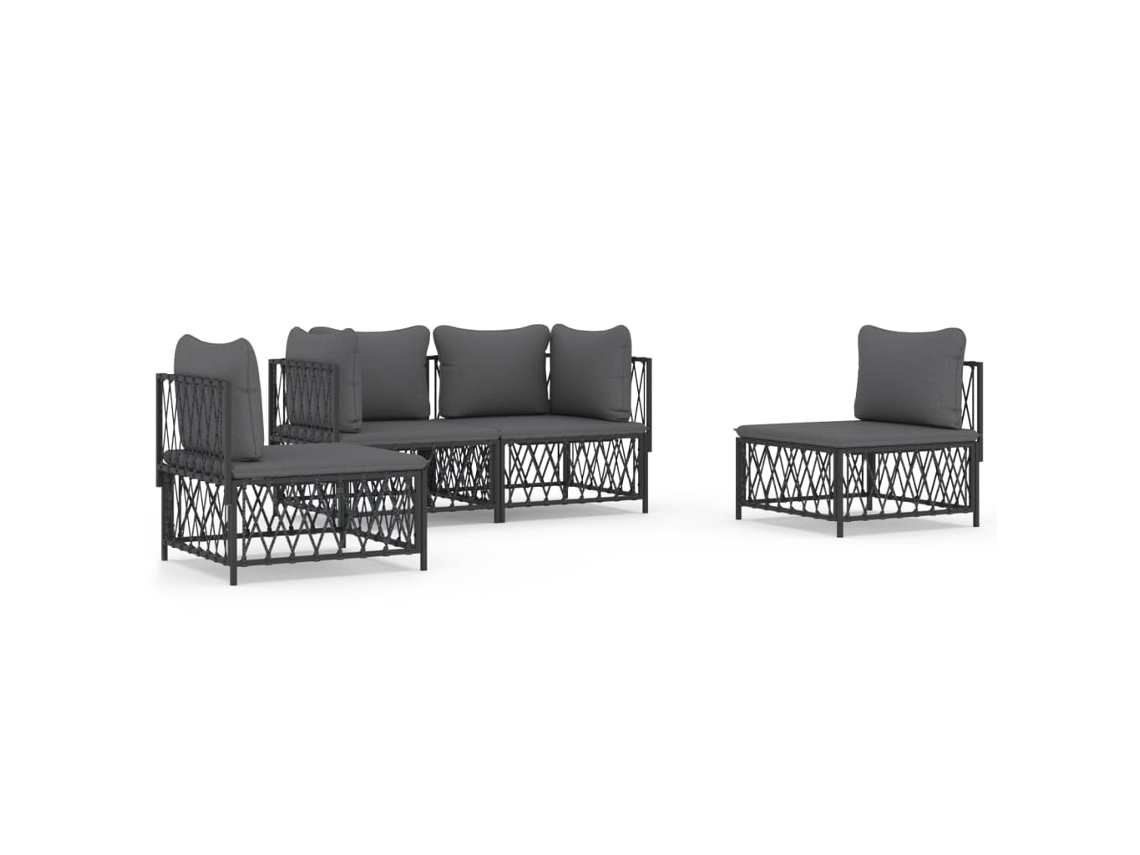 Garden Lounge Set, Garden Lounge Sets Vidaxl Antracite Aço (n/a)