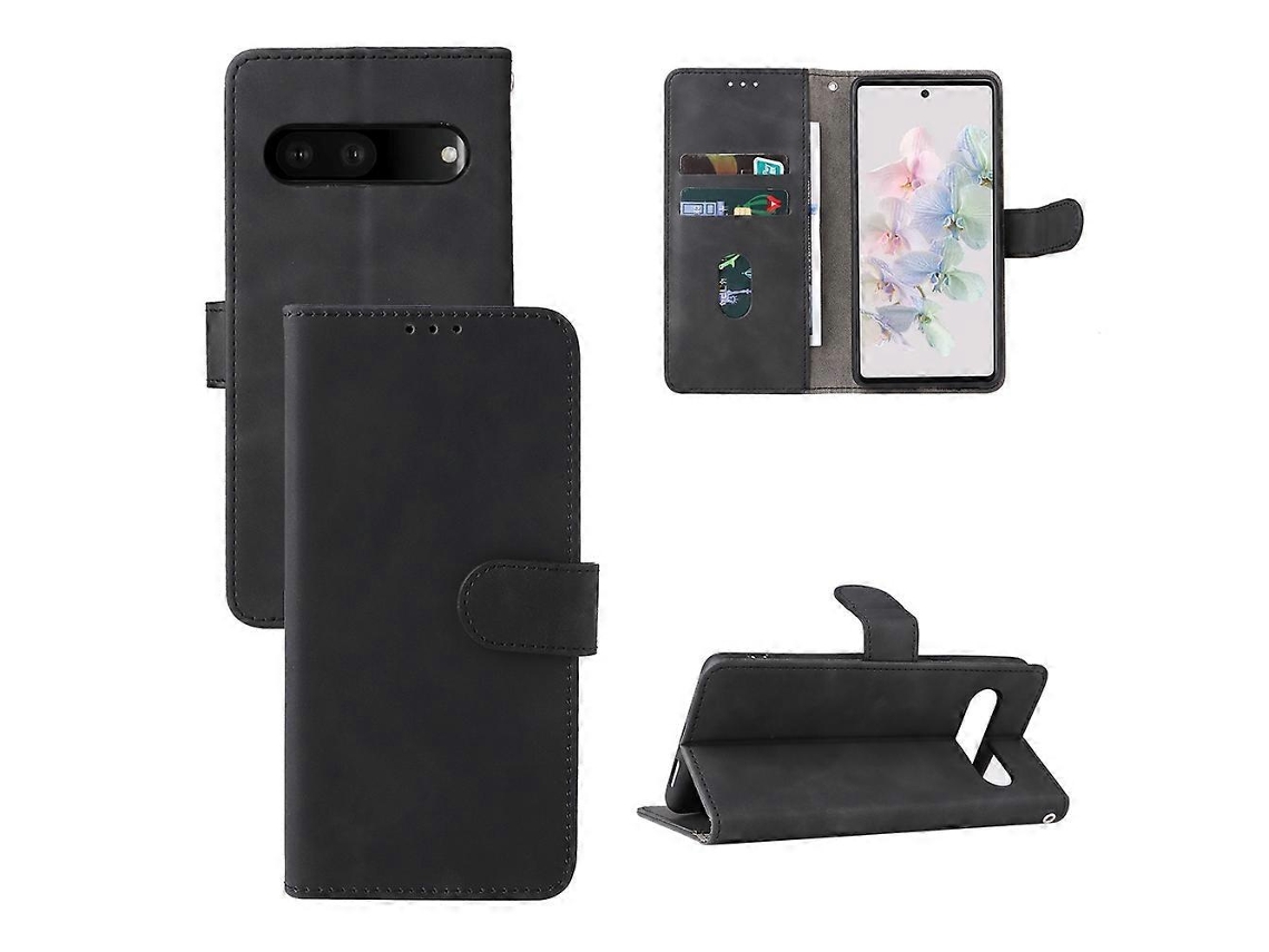 Capa De Couro Com Flip Magnético Para Google Pixel 7 Skin Feel