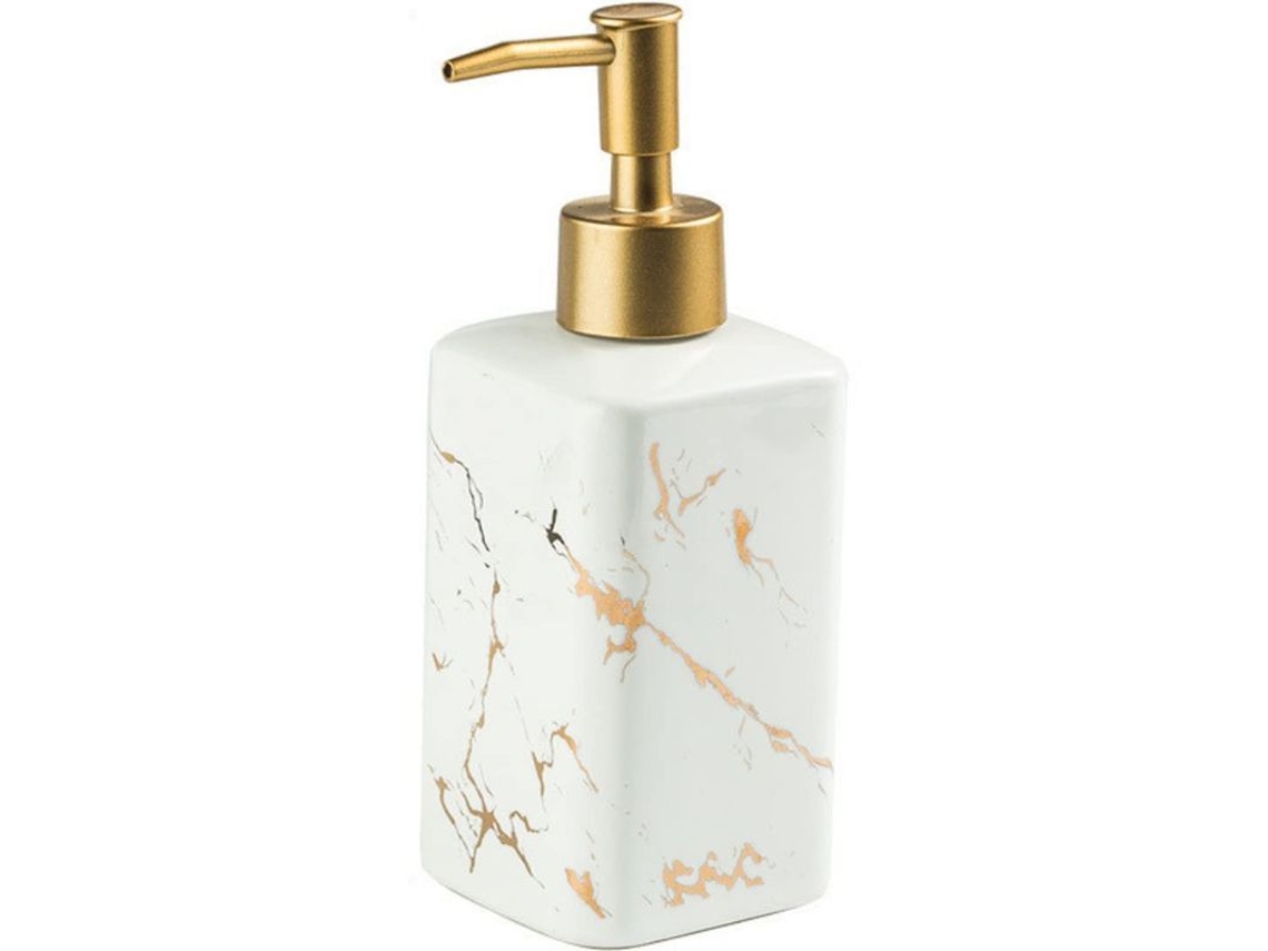 Dispenser de Sabão Mármore com Ouro Branco S/MARCA