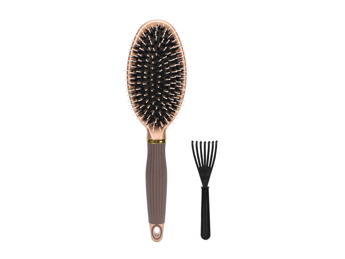 Escova multifuncional tipo raquete para desembaraçar ou cuidar dos cabelos.