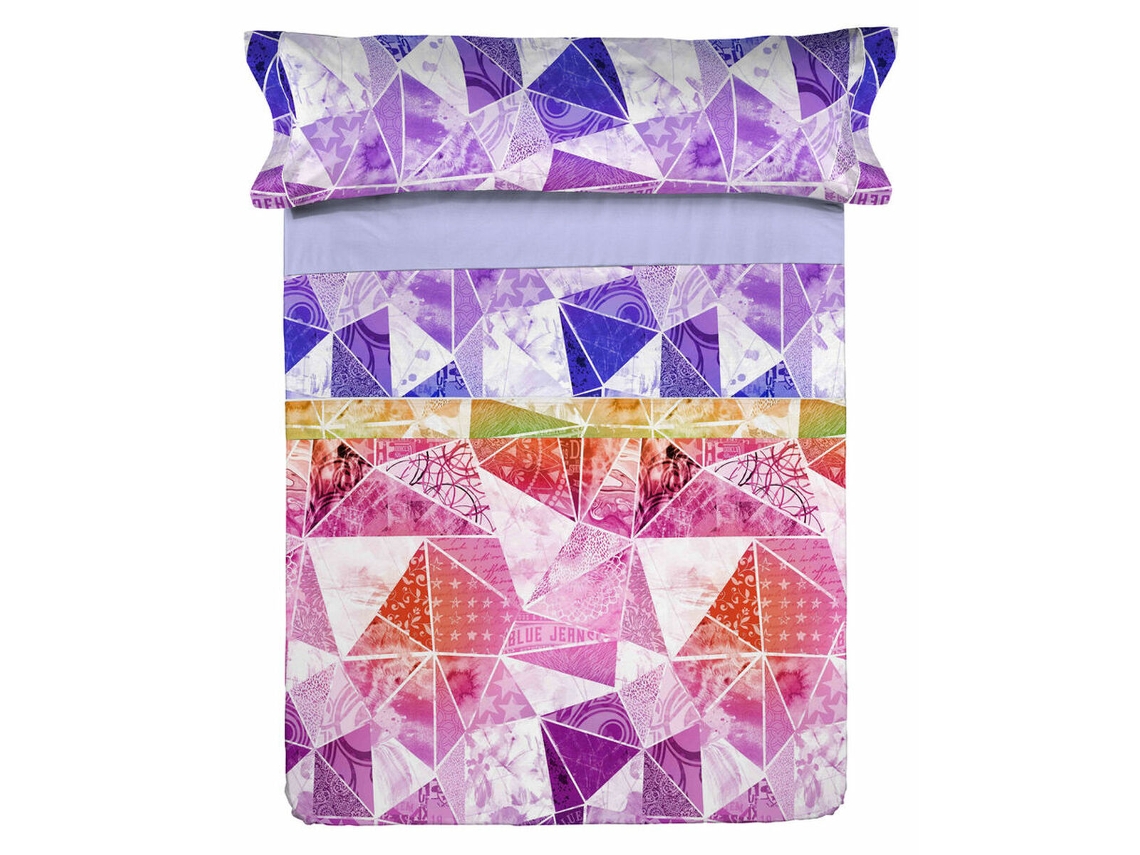 Conjunto de Cama - Lois - Mailen - Padrão Estampado - 50% Algodão, 50% Poliéster - Compatível Com Colchões de 25 A 30 Cm