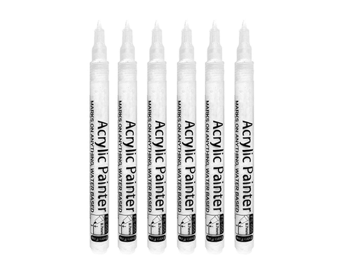Peças De Caneta De Tinta Acrílica Preta E Branca, Marcador Acrílico À Prova Dágua Para Pintura Em Rocha, Pedra, Madeira, Cerâmica, Vidro Olysi Shop