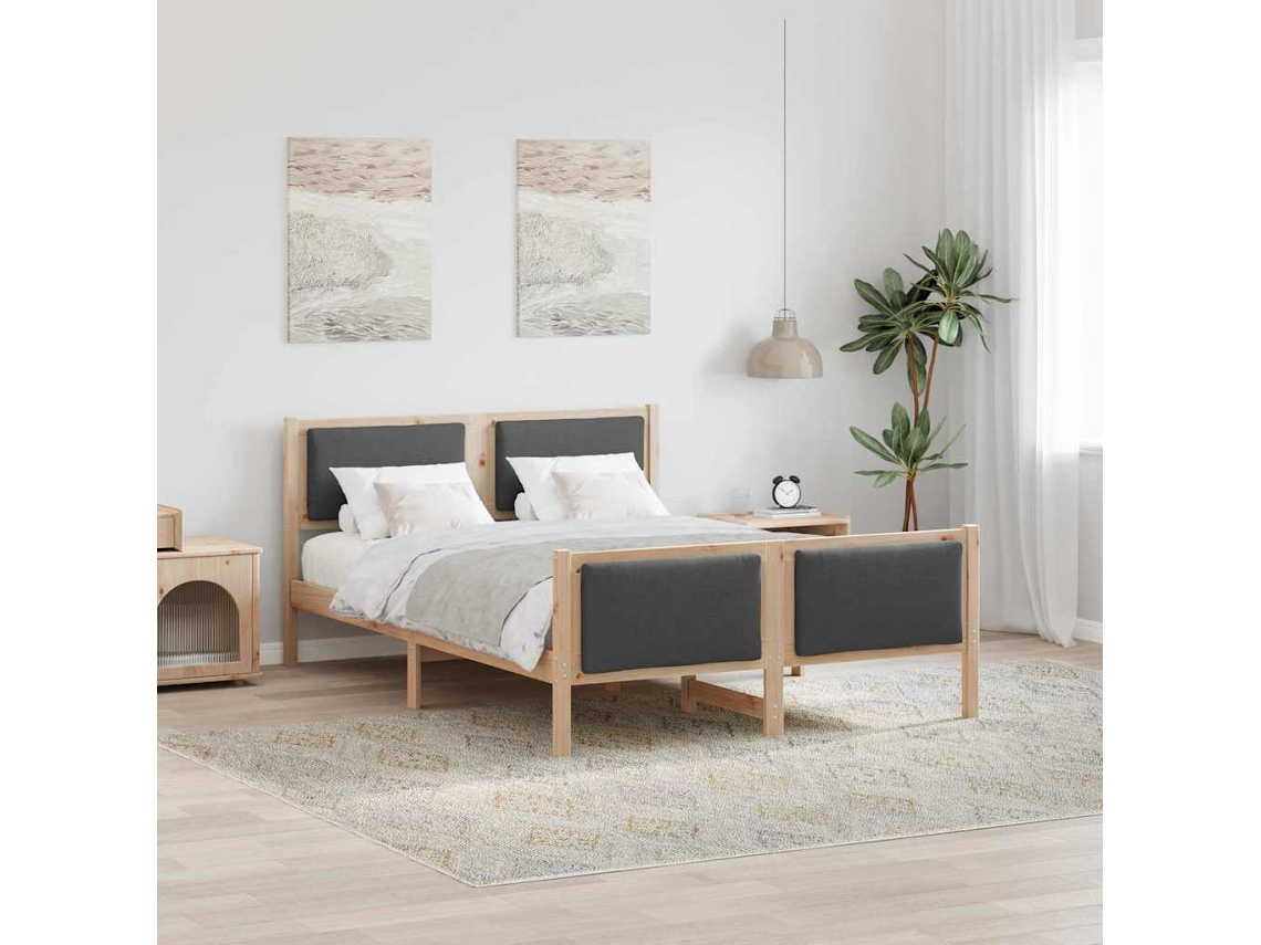 Vidaxl Estrutura Da Cama Cinza Escuro 140 X 200 Cm Tecido