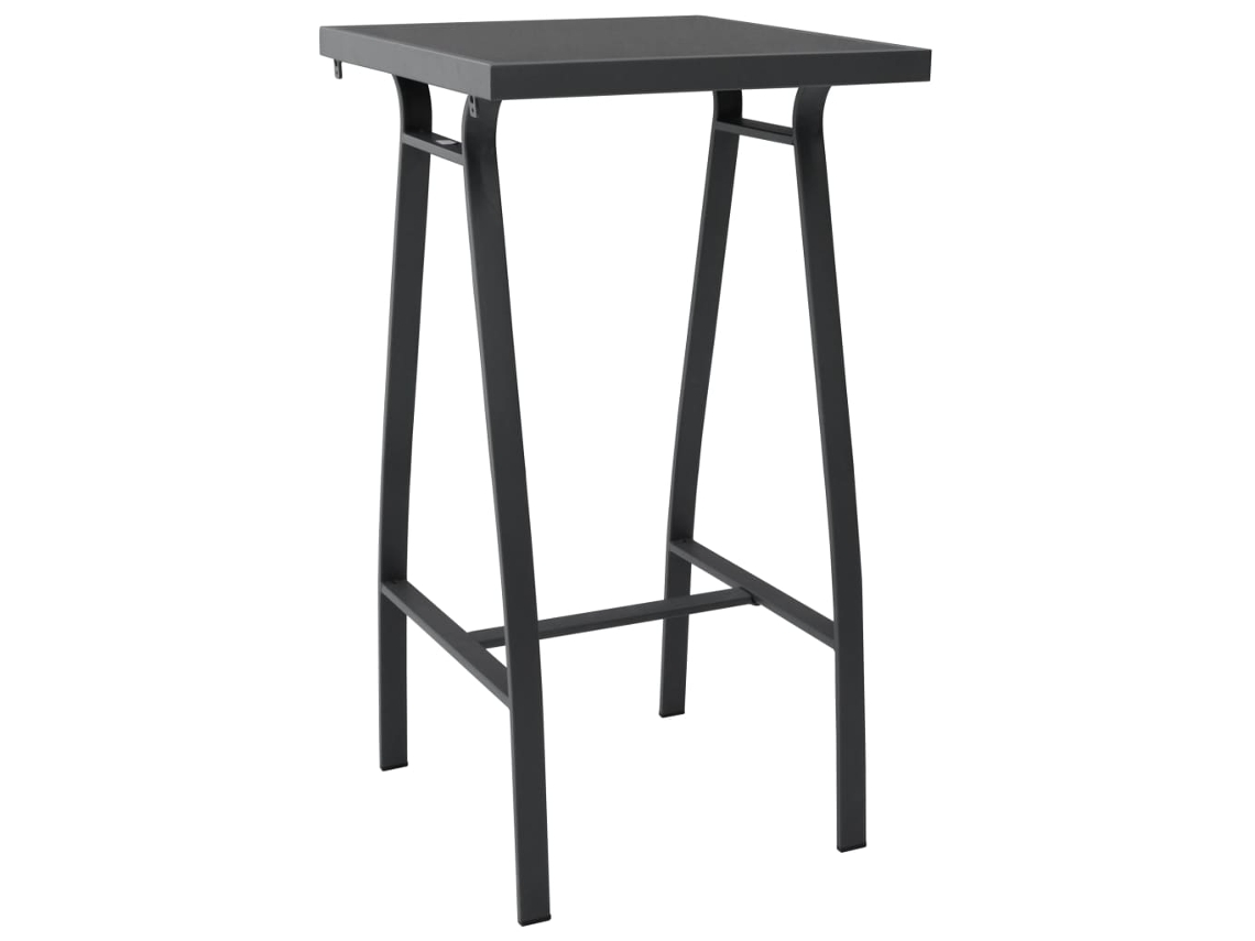 Vidaxl Mesa De Bar Para Jardim 60x60x110 Cm Vidro Temperado Preto
