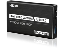 Placa De Captura De Áudio E Vídeo 4k Hdmi, Usb 3.0, 1080p 60fps, Streaming Ao Vivo, Para Windows, Mac Os X, Linux, Obs, Ps4 Etc Preto Yizhood