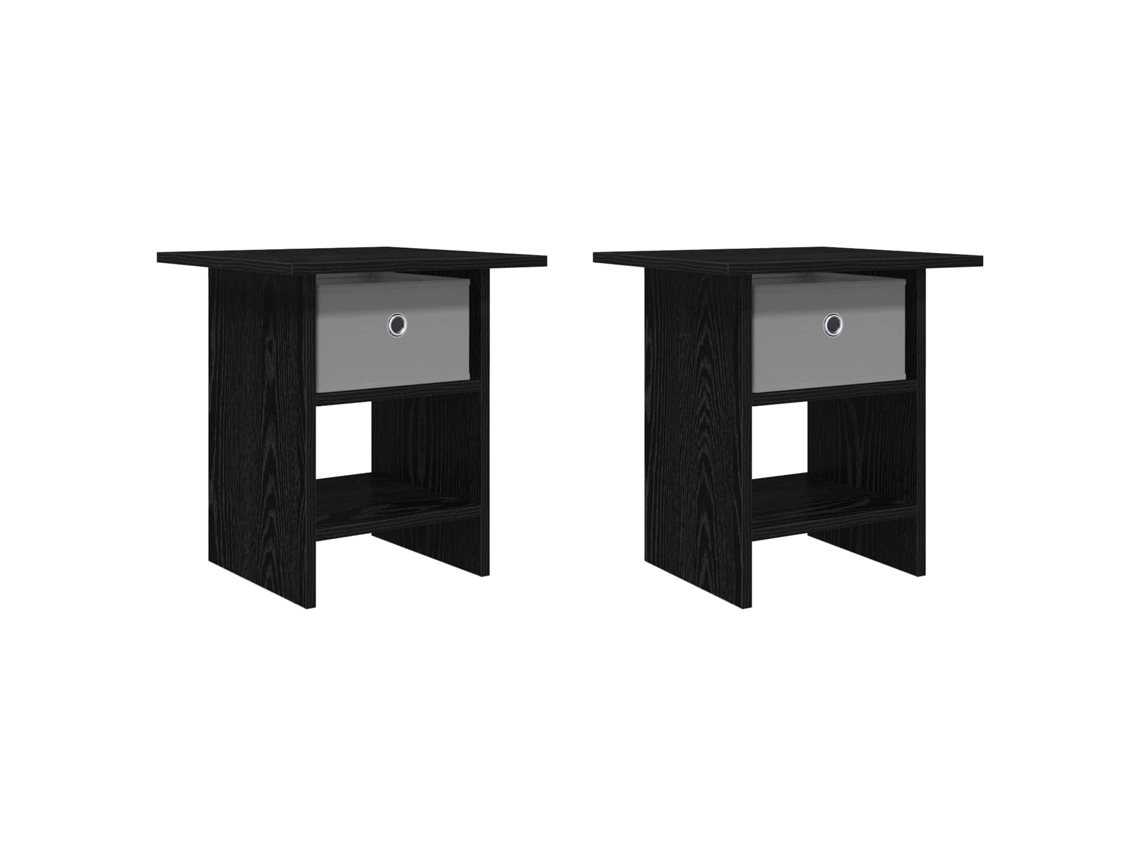Conjunto 2 Mesa Moderna Vidaxl Preto Derivados De Madeira (41 X 40 X 45 Cm)