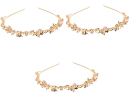 Conjunto De 3 Tiaras Douradas Para Noivas, Acessório De Cabelo Elegante Para Casamentos E Damas De Honra.