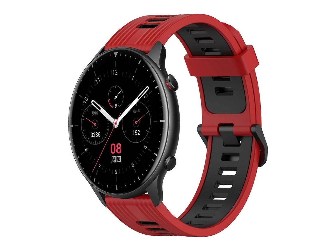 Pulseira De Silicone Bicolor Com Padrão Vertical Para Amazfit Gtr 2 De 22 Mm