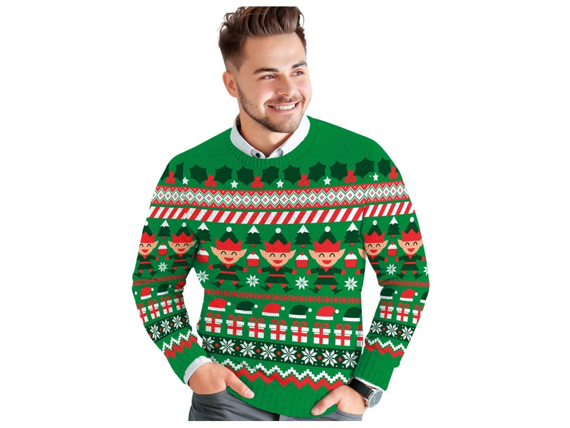 Suéter de Natal Elfo Verde para Homens