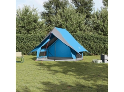 Vidaxl Barraca Familiar Com Telhado Azul E Cinza 220 X 220 X 184 Cm