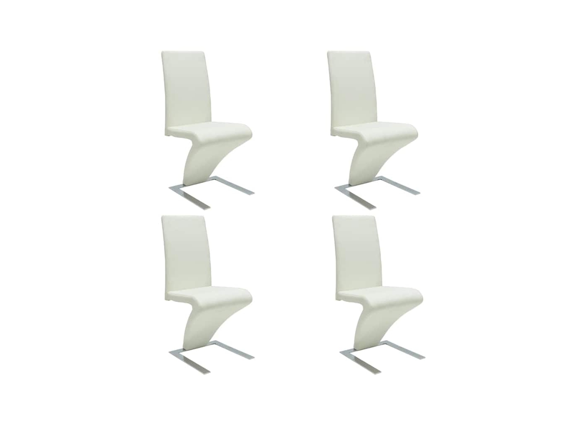 Vidaxl Cadeiras De Jantar 4 Pcs Couro Artificial Branco
