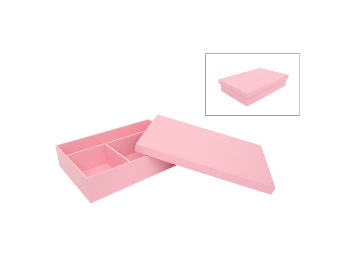 Caixa P/ Batizado Lacada 38x25x7.5cm Rosa Bebe 871077