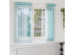 Vidaxl Cortinas De Voile Com Ilhós 2 Pcs Turquesa