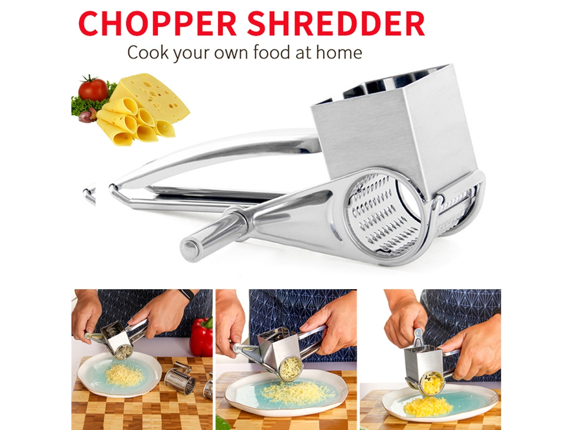 Ralador De Queijo Manual Giratório Em Aço Inoxidável Aquaforge