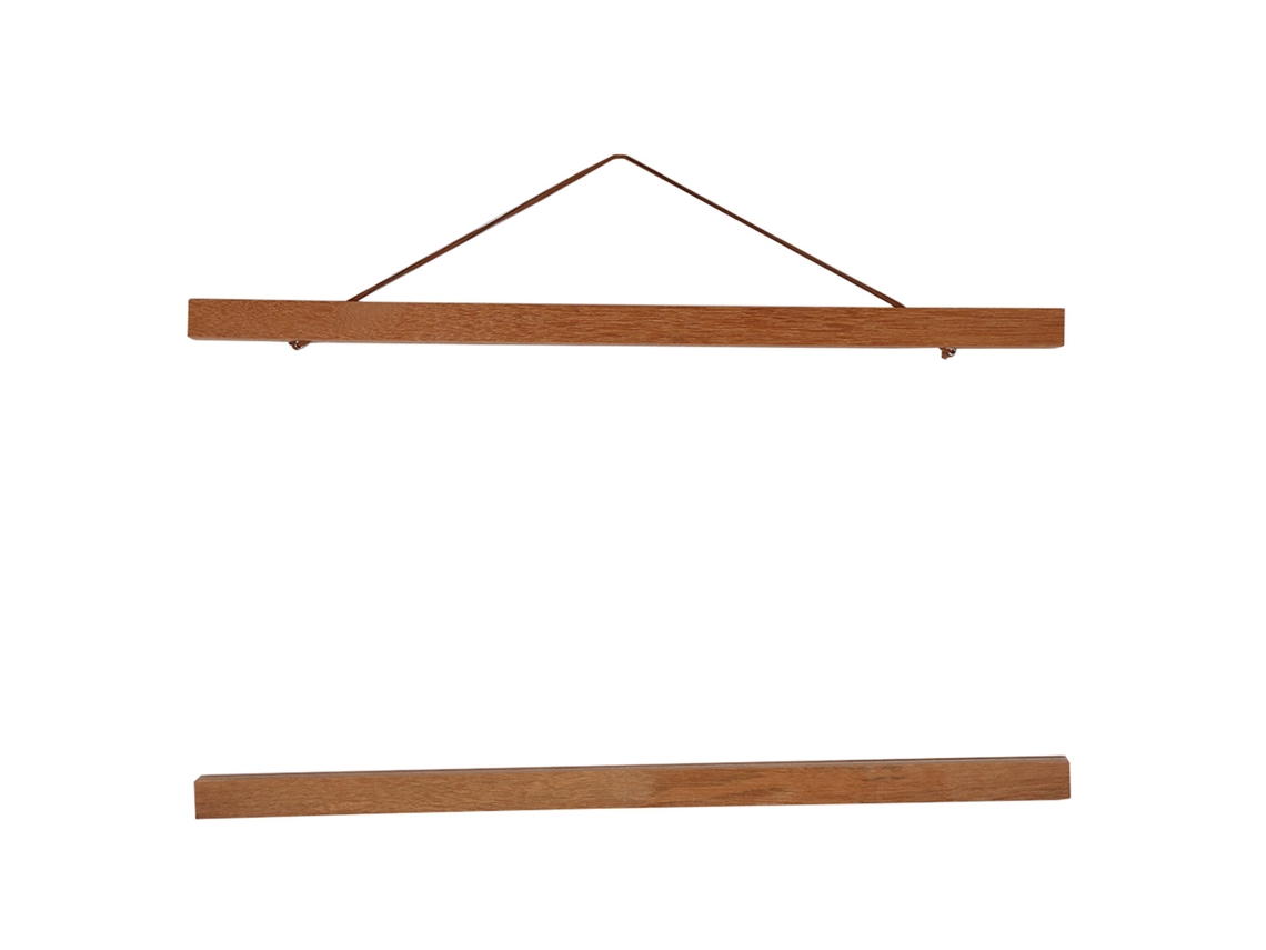 Moldura magnética Baok para pôsteres enroláveis de madeira de teca, 40 cm, feita à mão.