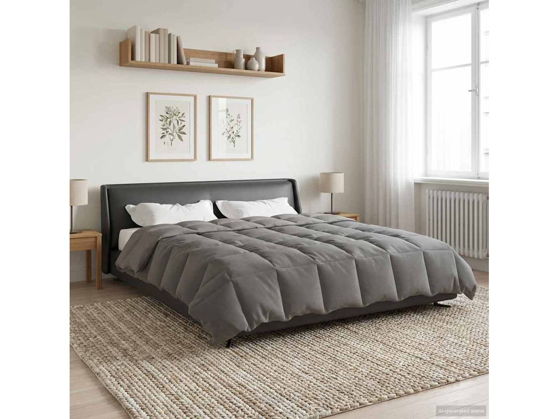 Vidaxl Edredom De Inverno 220 X 260 Cm Inverno Cinzento-claro