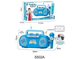 Microfone Infantil Elétrico Com Pedestal Ajustável Luz Karaokê