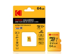 Cartão de memória Kodak C10 de alta velocidade, 128 GB, U3 4K HD, compatível com vídeo em celulares, tablets, câmeras e monitores.